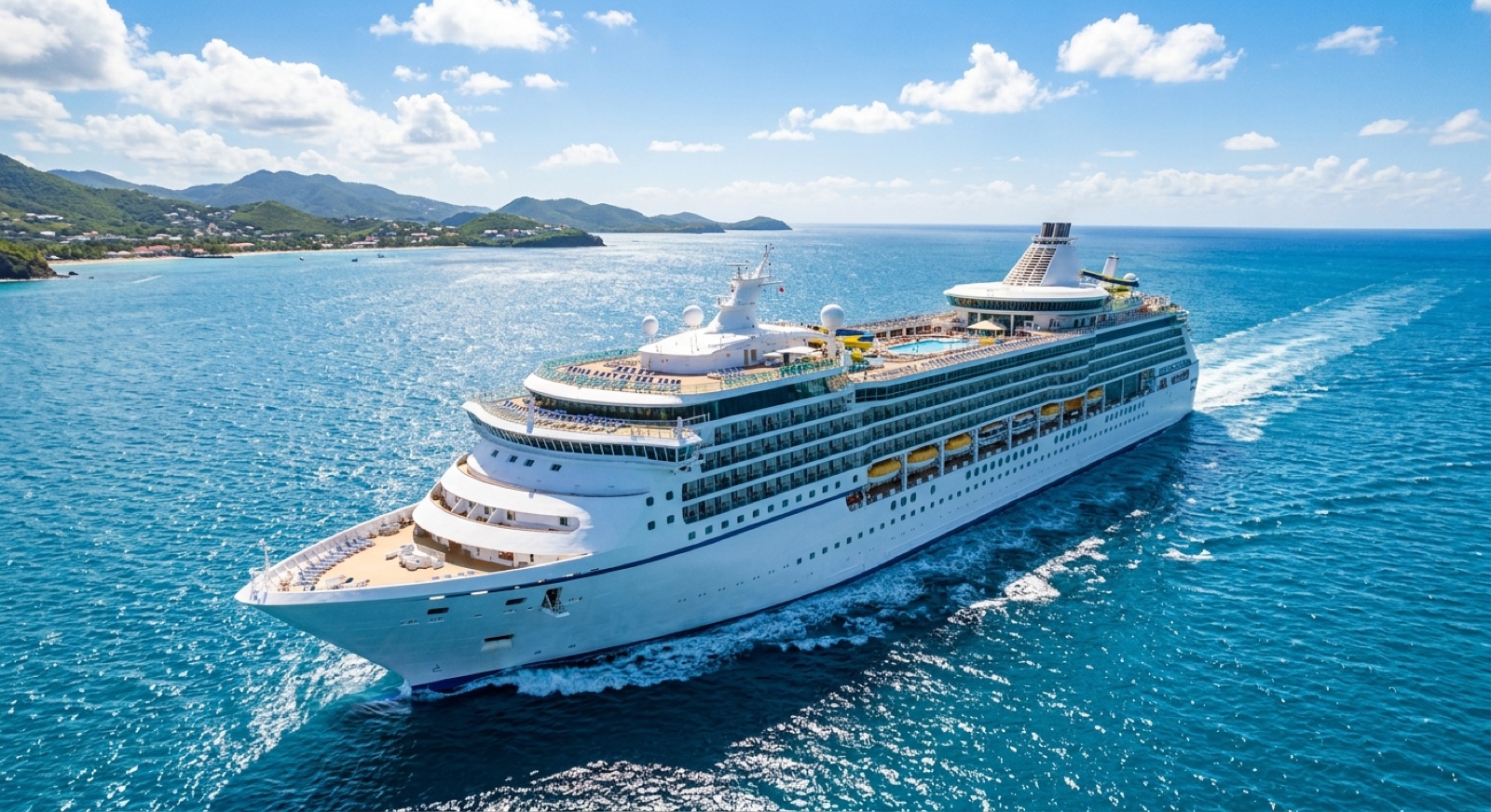 Cruise ship at sea