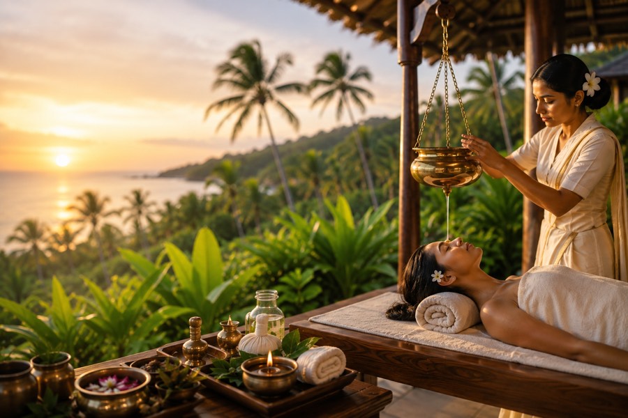 An Ayurvedic wellness retreat